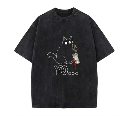 "YO..." Heavyweight Cat Tee